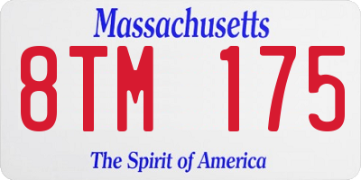 MA license plate 8TM175