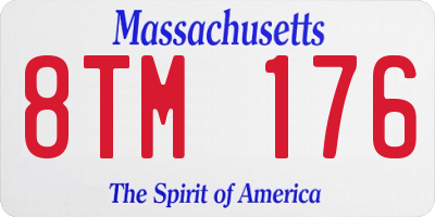 MA license plate 8TM176