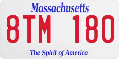 MA license plate 8TM180