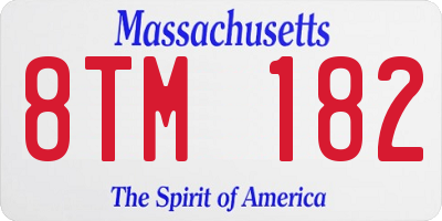 MA license plate 8TM182