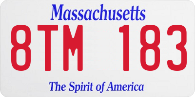 MA license plate 8TM183