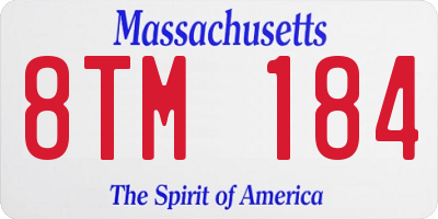 MA license plate 8TM184