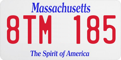 MA license plate 8TM185