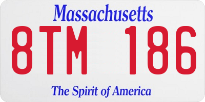 MA license plate 8TM186