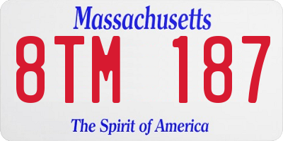MA license plate 8TM187