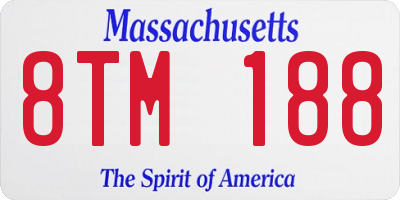MA license plate 8TM188