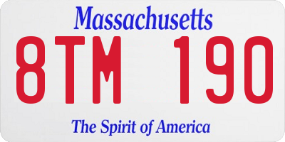 MA license plate 8TM190