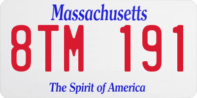 MA license plate 8TM191