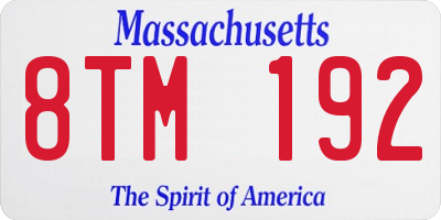 MA license plate 8TM192