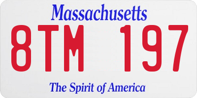MA license plate 8TM197