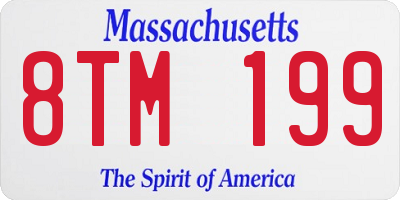 MA license plate 8TM199