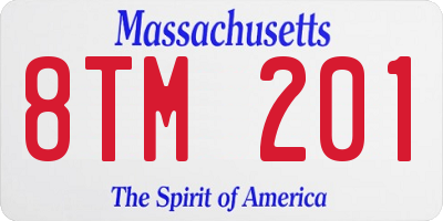 MA license plate 8TM201
