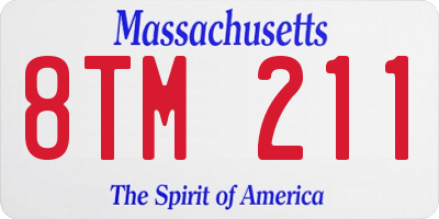 MA license plate 8TM211