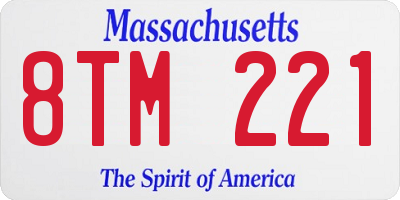 MA license plate 8TM221