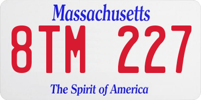 MA license plate 8TM227