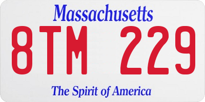 MA license plate 8TM229