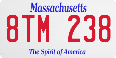MA license plate 8TM238