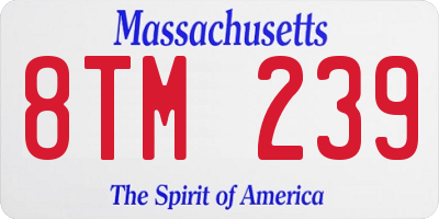 MA license plate 8TM239