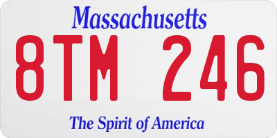 MA license plate 8TM246