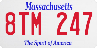 MA license plate 8TM247