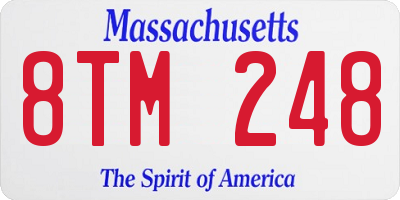 MA license plate 8TM248