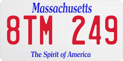 MA license plate 8TM249