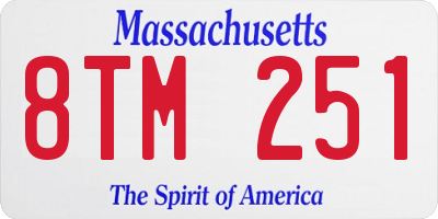 MA license plate 8TM251