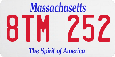 MA license plate 8TM252
