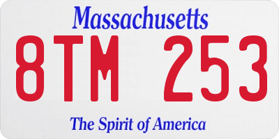 MA license plate 8TM253