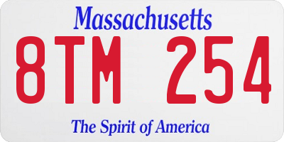 MA license plate 8TM254