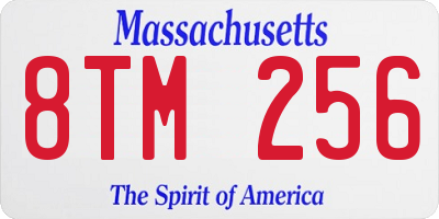 MA license plate 8TM256
