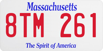 MA license plate 8TM261