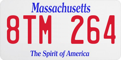MA license plate 8TM264