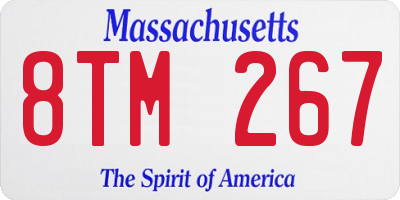 MA license plate 8TM267