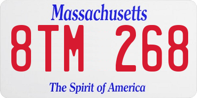 MA license plate 8TM268