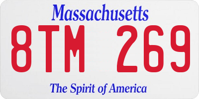 MA license plate 8TM269