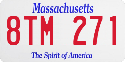 MA license plate 8TM271