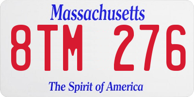 MA license plate 8TM276