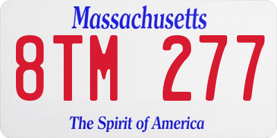 MA license plate 8TM277