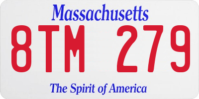 MA license plate 8TM279