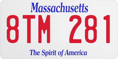 MA license plate 8TM281