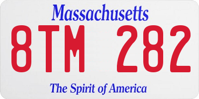 MA license plate 8TM282