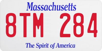 MA license plate 8TM284