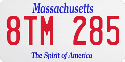 MA license plate 8TM285