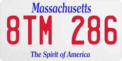 MA license plate 8TM286