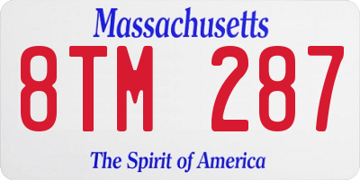 MA license plate 8TM287