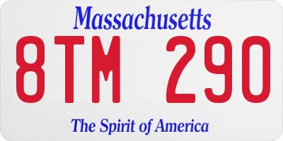 MA license plate 8TM290