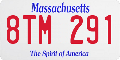 MA license plate 8TM291