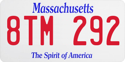 MA license plate 8TM292