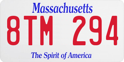 MA license plate 8TM294